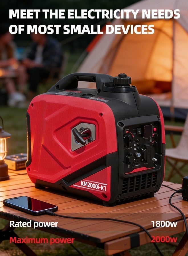 ALongDeng 1800W Portable Power Station High-Performance Portable Generator with 79.8cc 4-Stroke Engine  DC Output Fuel-Efficient 5Hr Runtime for Camping and Home Use - Image 2